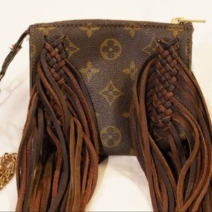 Handcrafted Authentic Vintage Louis Vuitton Wristlet Boho Vintage